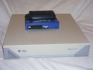 SPARCstation 20, switch and DSL modem